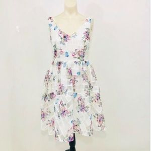 NWT Anthro Maeve Peony Garden Organza Dress Size 0